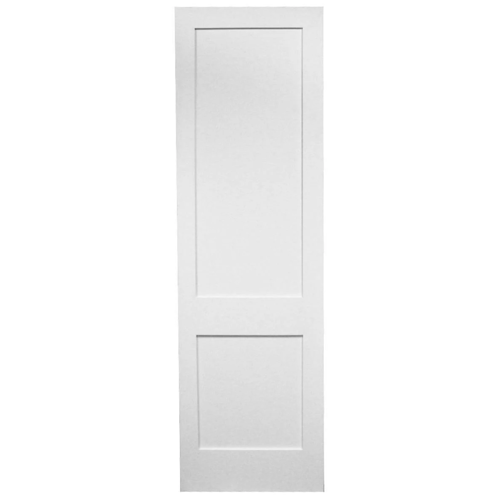 18 in x 96 in White Shaker 2-Panel Solid Core Primed MDF Interior Door Slab